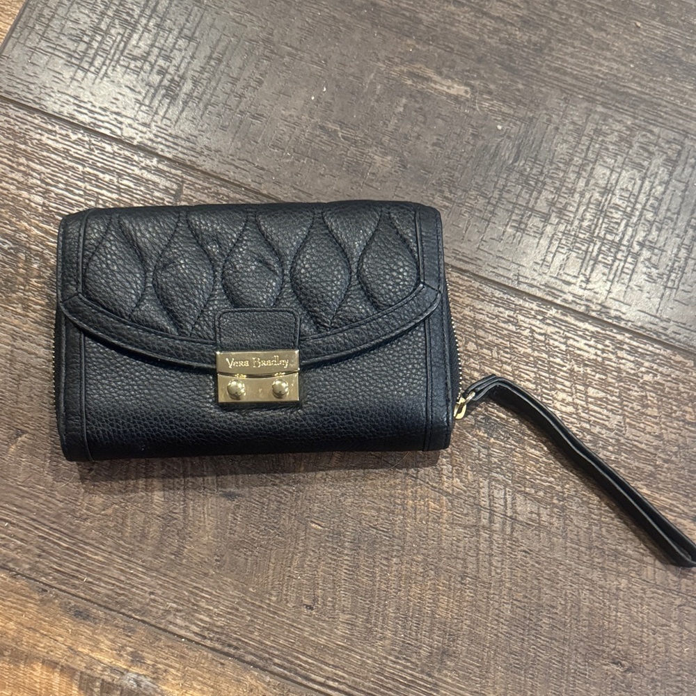 Vera Bradley Black Textured Wristlet
